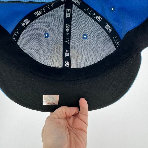 New Era 59FIFTY Bakersfield Blaze Fitted Hat Blue Gold 7 1/8 MiLB Baseball Cap - Picture 11 of 14